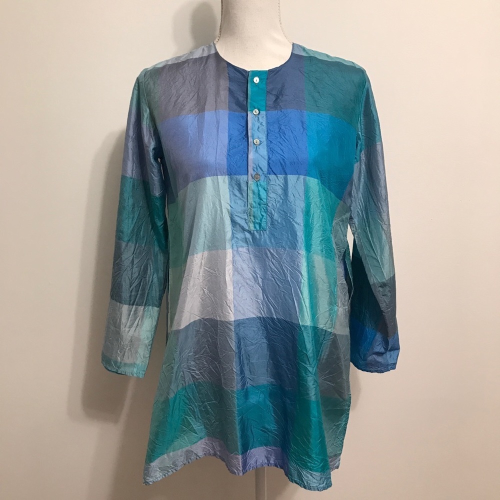 Dosa Bright Blue Tunic Length Henley